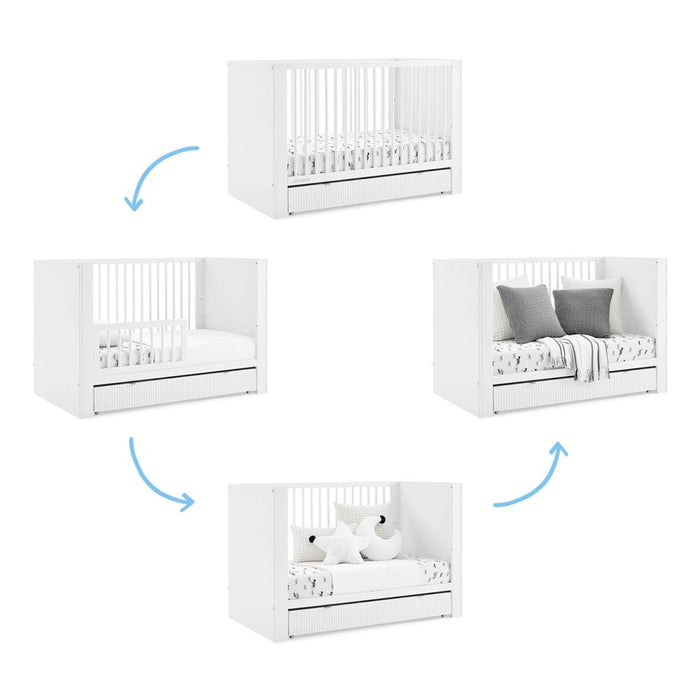 Delta Children Cassie 4-in-1 Convertible Crib with Underdrawer - Greenguard Gold Certified - Bianca White (LOCAL PICKUP ONLY)