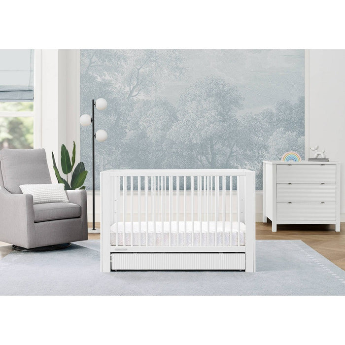 Delta Children Cassie 4-in-1 Convertible Crib with Underdrawer - Greenguard Gold Certified - Bianca White (LOCAL PICKUP ONLY)