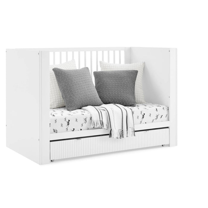 Delta Children Cassie 4-in-1 Convertible Crib with Underdrawer - Greenguard Gold Certified - Bianca White (LOCAL PICKUP ONLY)