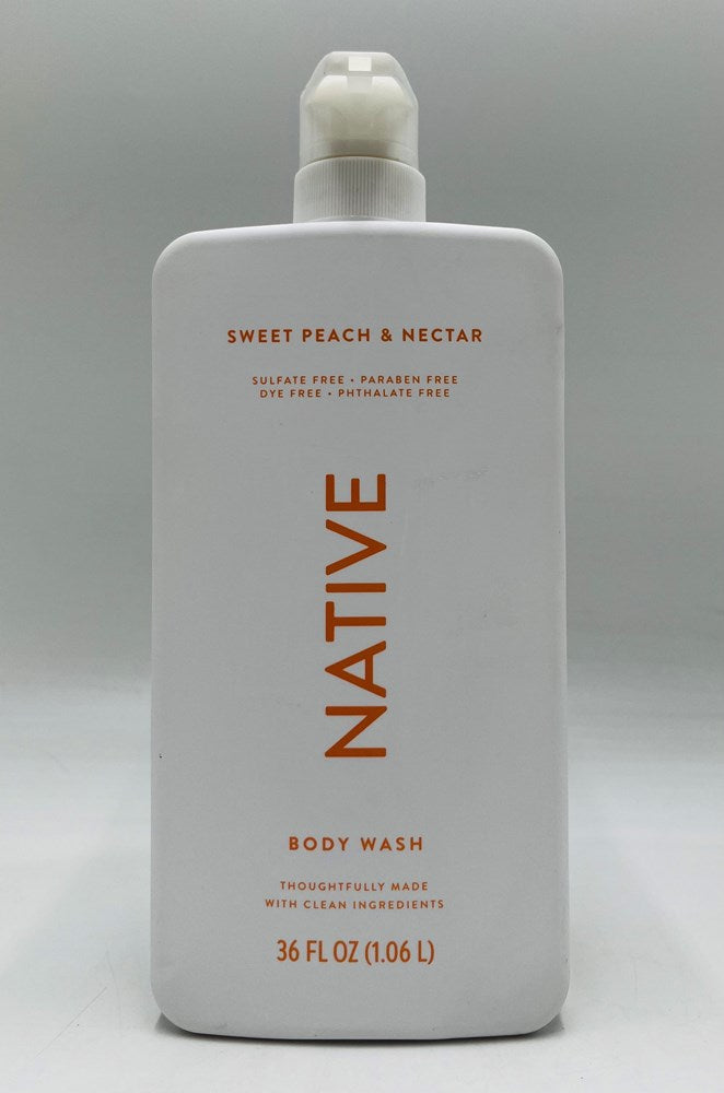 Native Body Wash with Pump - Sweet Peach & Nectar - Sulfate Free - 36 fl oz