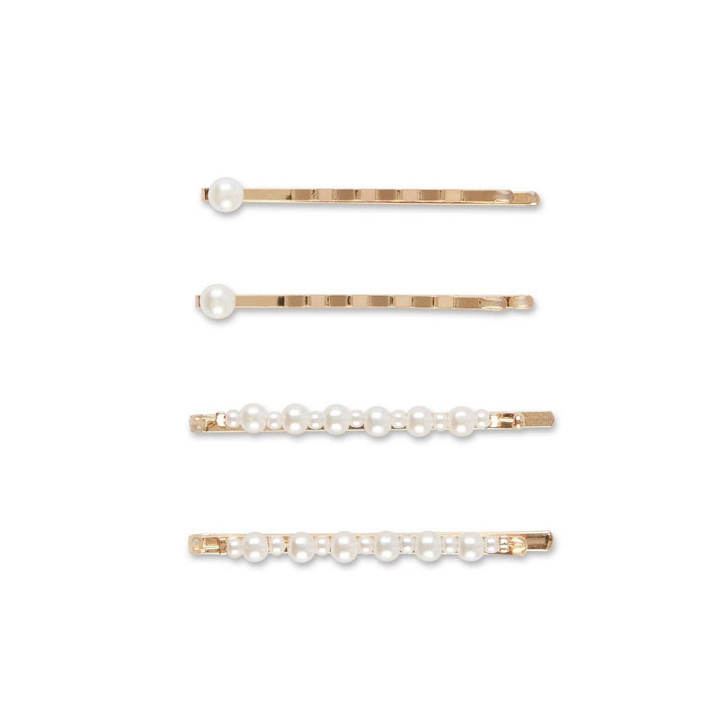 scunci Pearl Embellished Bobby Pins - Gold - 4pk