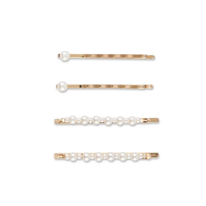 scunci Pearl Embellished Bobby Pins - Gold - 4pk