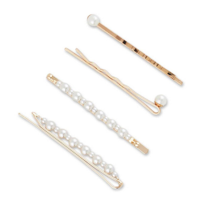 scunci Pearl Embellished Bobby Pins - Gold - 4pk