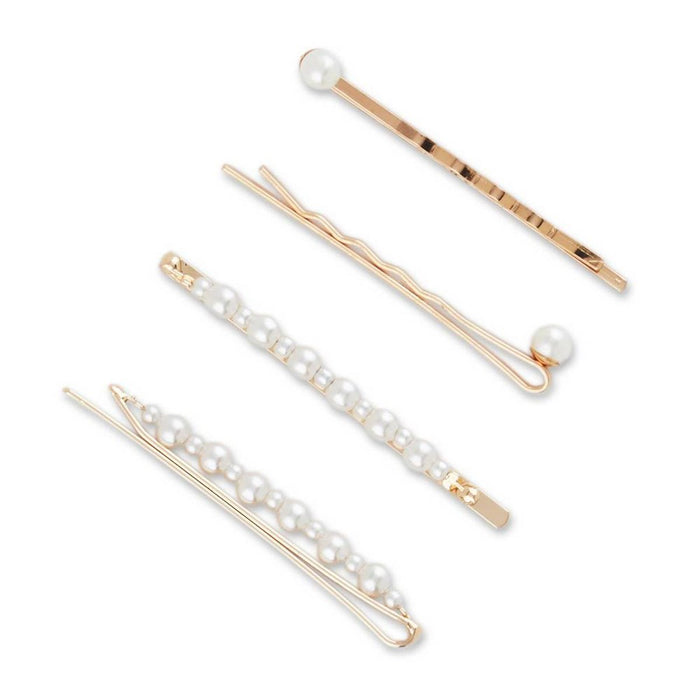 scunci Pearl Embellished Bobby Pins - Gold - 4pk
