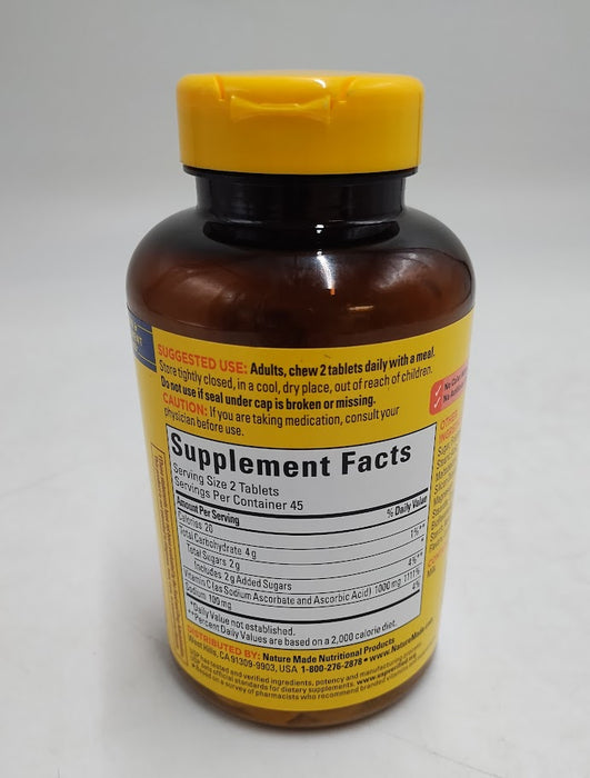 Nature Made Extra StrengthChewable Vitamin C 1000mg Tablets - 90ct EXP:01/2027