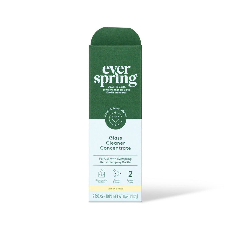 Lemon & Mint Ultra-Concentrated Glass Cleaner - 0.42oz/2ct - Everspring