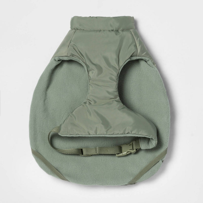 Dog and Cat Puffer Jacket with Buckle - Green - S - Boots & Barkley