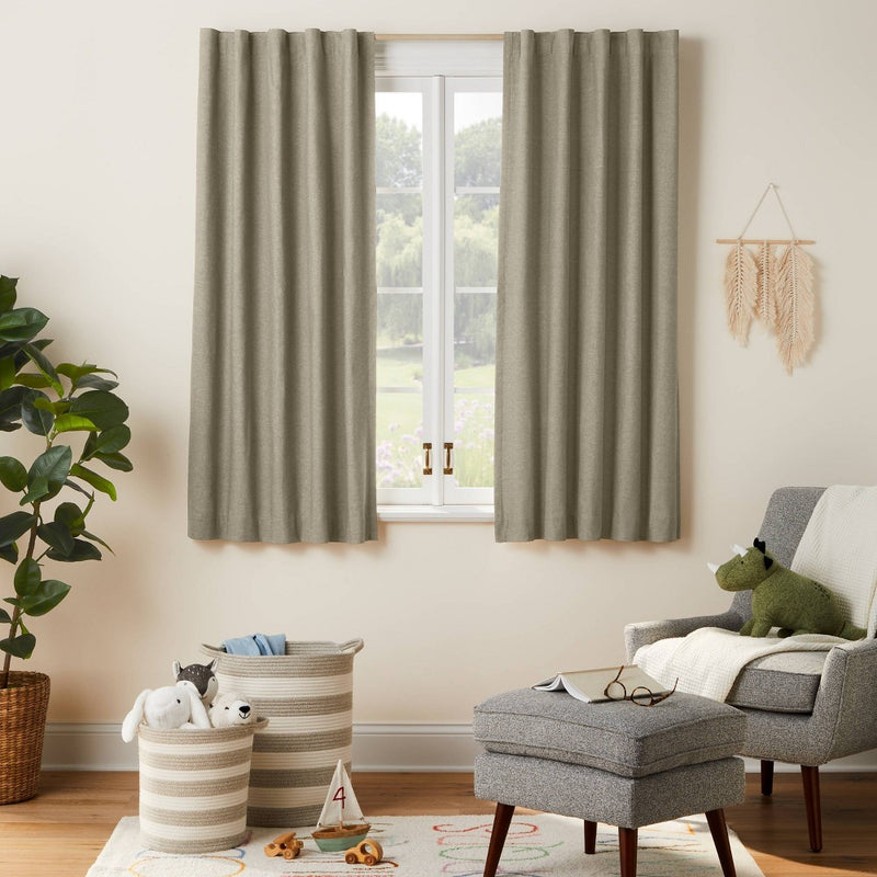 63" Blackout Chambray Cotton Kids' Panel Green - Pillowfort