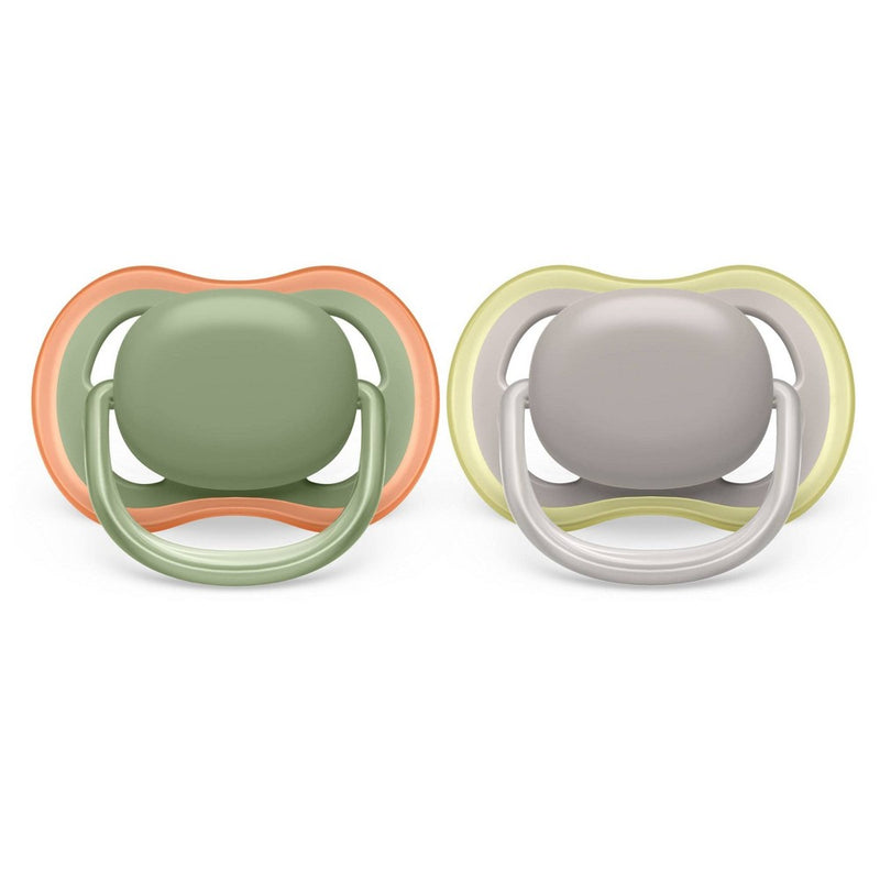 Avent Phillips Ultra Air Pacifier 6-18 Months - Green/Gray - 2pk