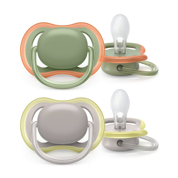 Avent Phillips Ultra Air Pacifier 6-18 Months - Green/Gray - 2pk