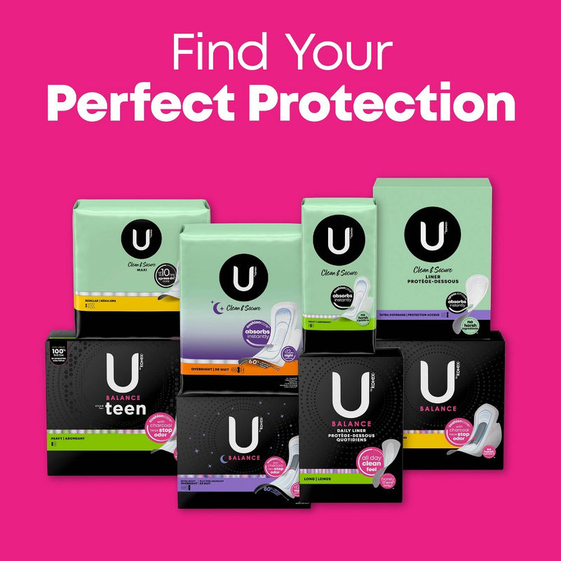 U by Kotex Balance Ultra-Thin Overnight Pads with Wings - Unscented - 26ct