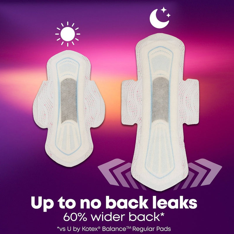 U by Kotex Balance Ultra-Thin Overnight Pads with Wings - Unscented - 26ct