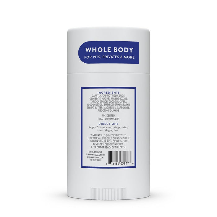 Native Whole Body Deodorant Stick - Unscented - Aluminum Free - 2.3oz