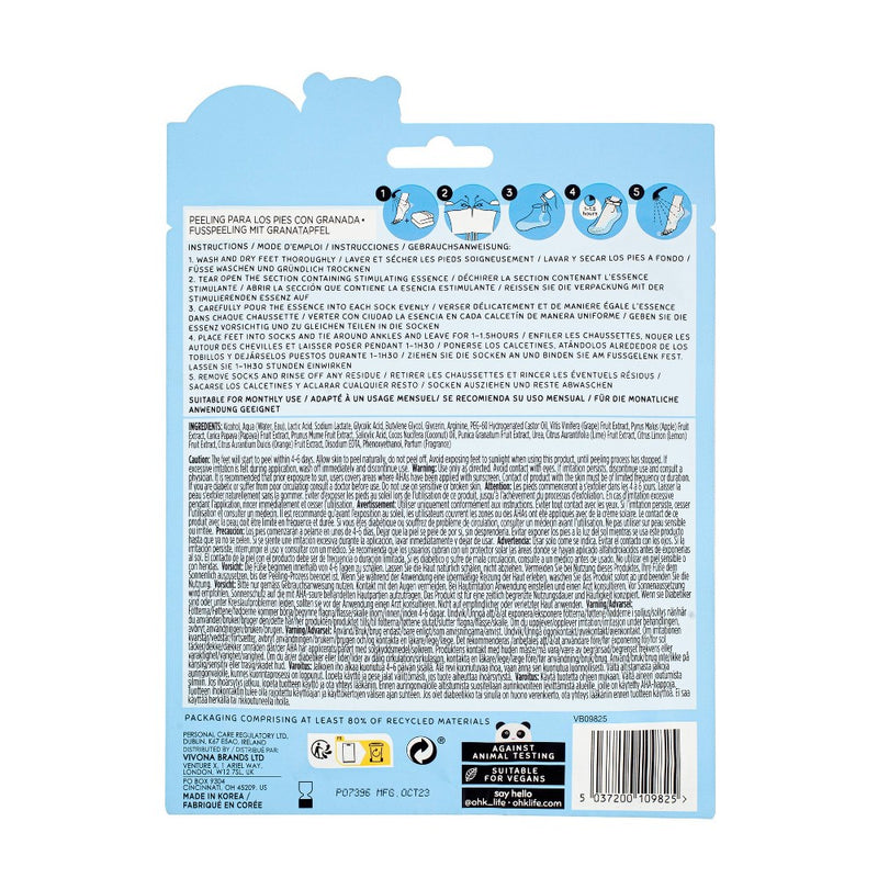 Oh K! Pomegranate & Coconut Oil Foot Peel Mask - 1.35 fl oz