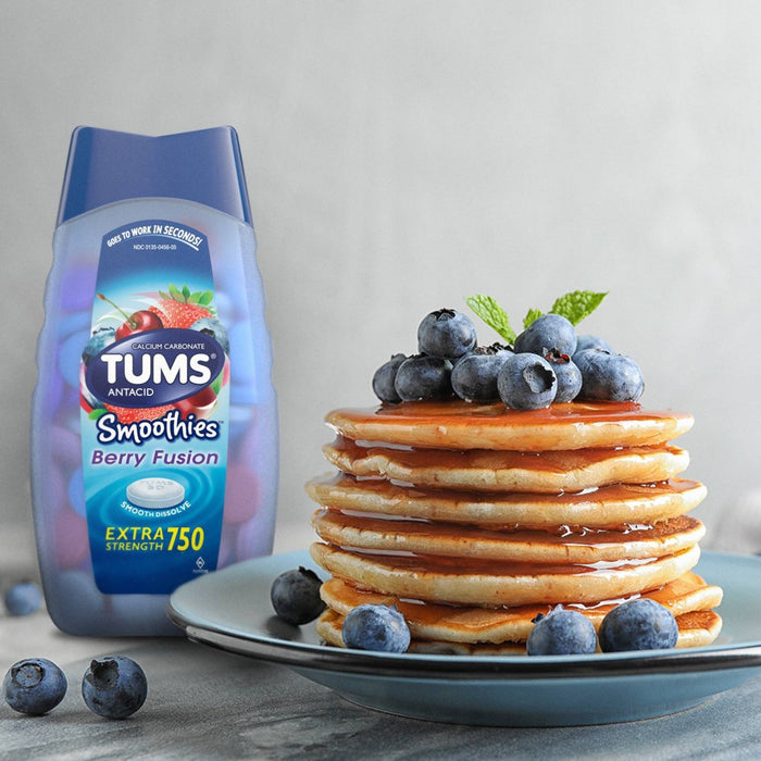 Tums Extra Strength Antacid Smoothies Fusion Chewable Tablets - Berry - 140ct