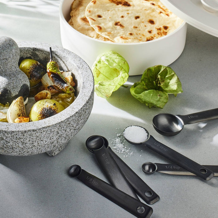 6pc Stainless Steel Measuring Spoons Matte Black - Figmint