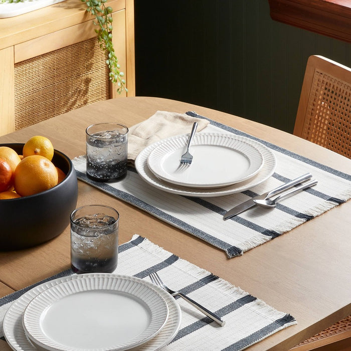 14"x19" 2pk Placemats with Modern Striped Black - Threshold