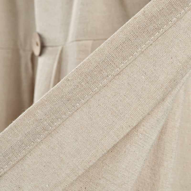 18"x52" Farmhouse Linen Button Window Valance Dark Linen - Lush Decor