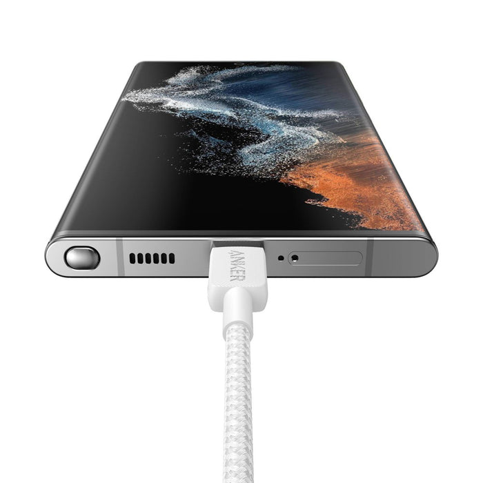 Anker 6' 60W Braided USB-C to USB-C Max Fast Charging Cable - White