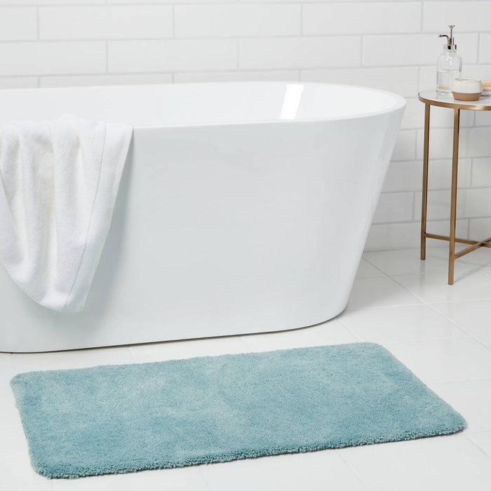 23"x37" Performance Nylon Bath Rug Aqua Blue - Threshold
