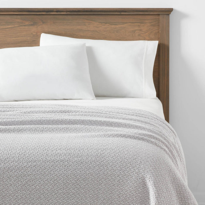 Twin/Twin XL 100% Cotton Bed Blanket Gray - Threshold