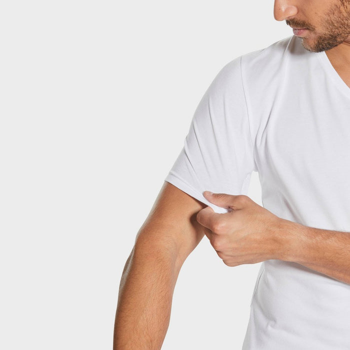 Pair of Thieves Men's 2pk V-Neck Undershirt - White M: SuperSoft Cotton Blend, Breathable, Classic Fit, Short Sleeve