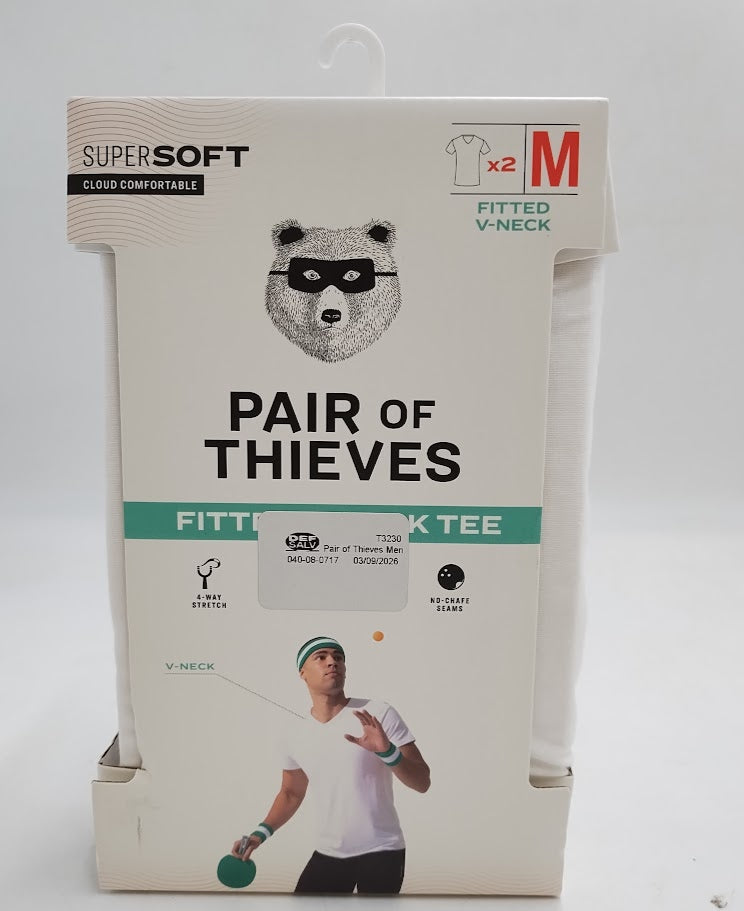 Pair of Thieves Men's 2pk V-Neck Undershirt - White M