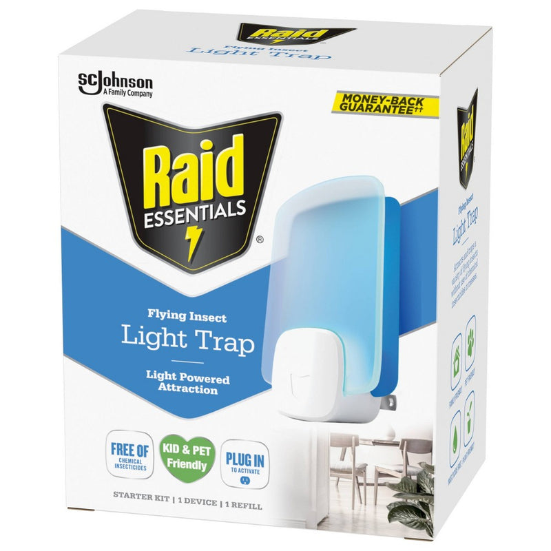 Raid Essentials Flying Insect Light Trap Starter Kit - 1 Device + 1 Refill