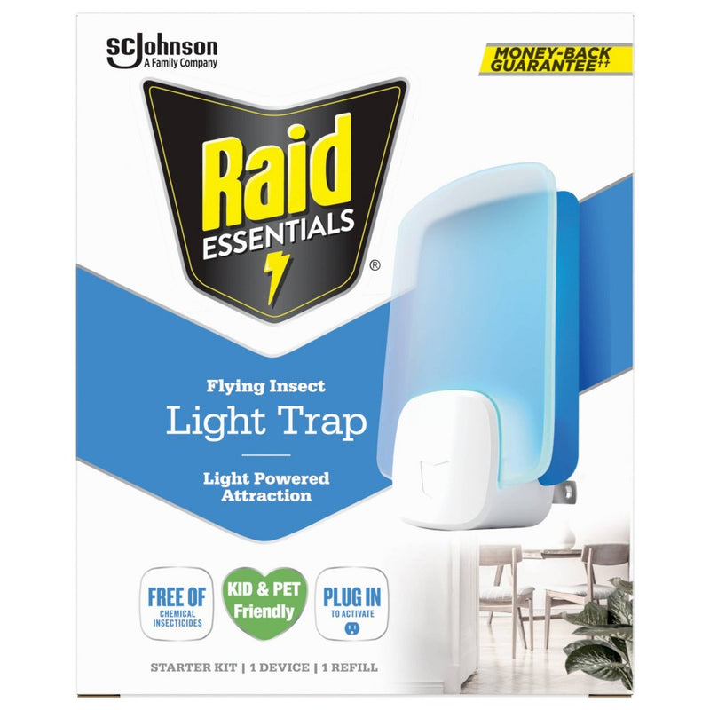 Raid Essentials Flying Insect Light Trap Starter Kit - 1 Device + 1 Refill