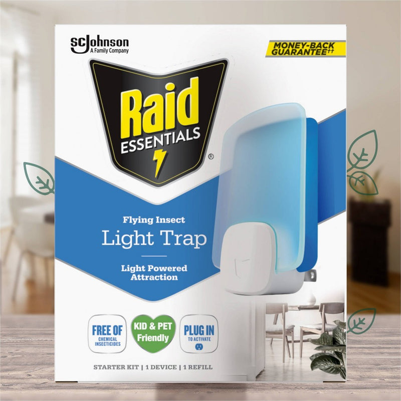 Raid Essentials Flying Insect Light Trap Starter Kit - 1 Device + 1 Refill