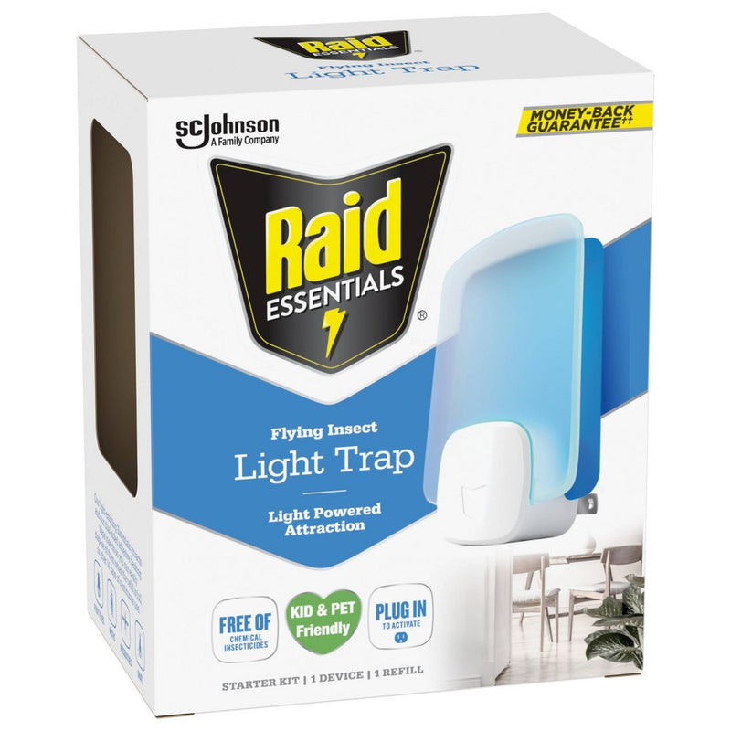 Raid Essentials Flying Insect Light Trap Starter Kit - 1 Device + 1 Refill