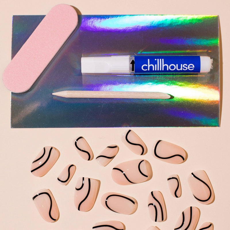 Chillhouse Chill Tips Nail Art Press On Fake Nails - The Chill Line - 24ct