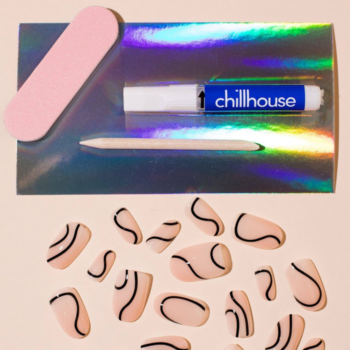 Chillhouse Chill Tips Nail Art Press On Fake Nails - The Chill Line - 24ct