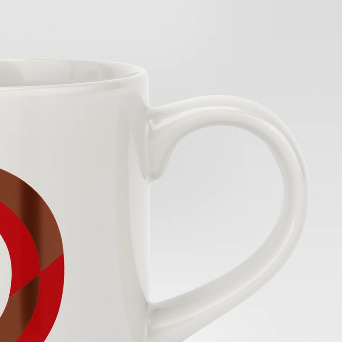 16oz Stoneware Monogram D Mug Red - Opalhouse