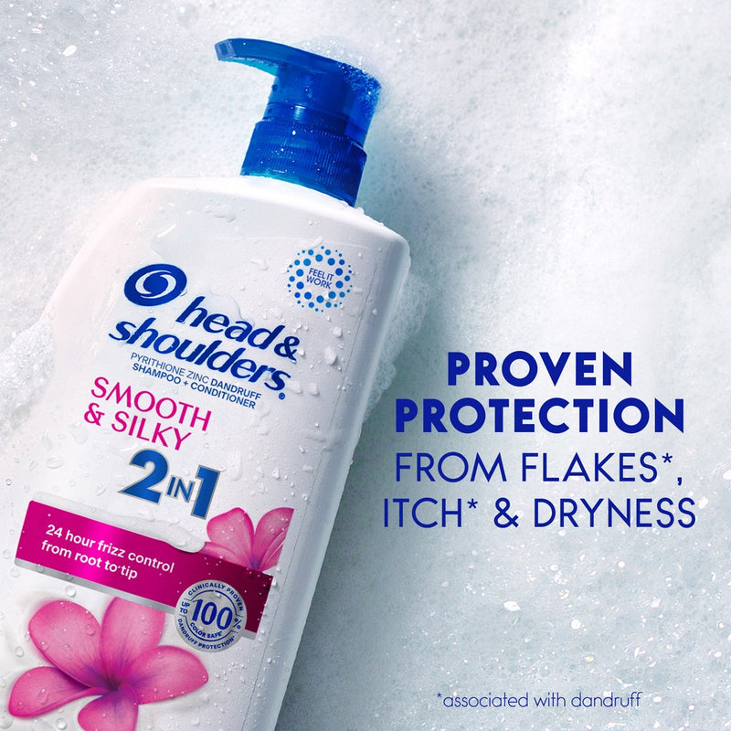 Head & Shoulders 2-in-1 Dandruff Shampoo and Conditioner, Anti-Dandruff Treatment, Smooth and Silky for Daily Use, Paraben-Free - 28.2 fl oz