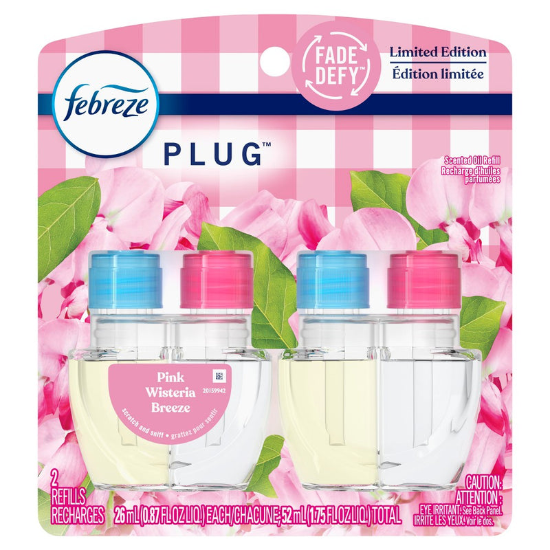 Febreze Plug Dual Refill Air Freshener Pink Wisteria Breeze - 2ct