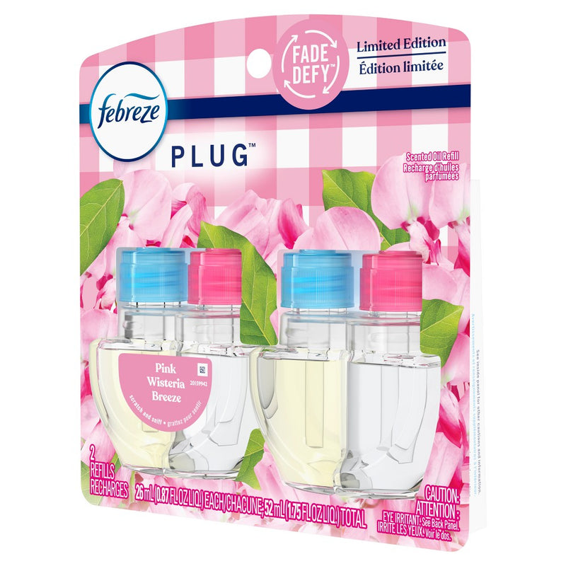 Febreze Plug Dual Refill Air Freshener Pink Wisteria Breeze - 2ct