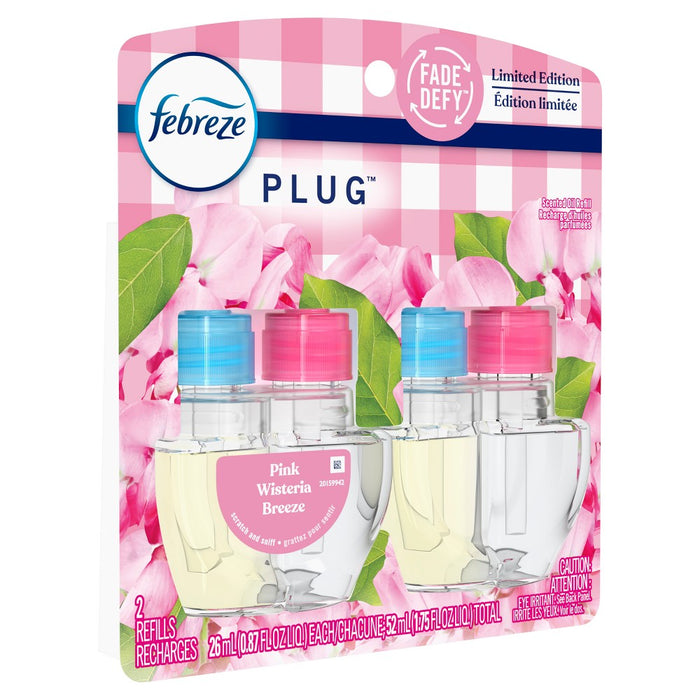 Febreze Plug Dual Refill Air Freshener Pink Wisteria Breeze - 2ct