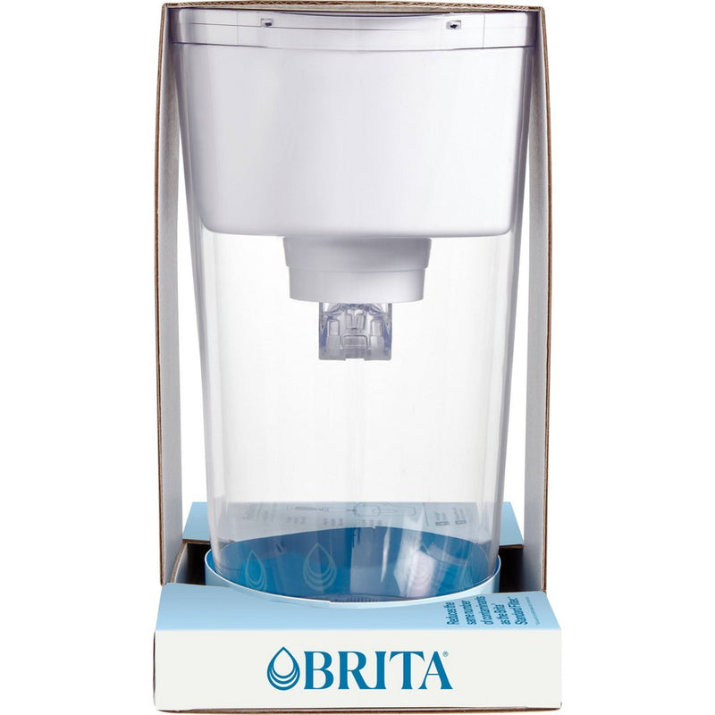 Brita Water Filter 10-Cup Tahoe Water Pitcher Dispenser with Refillable Water Filter - White