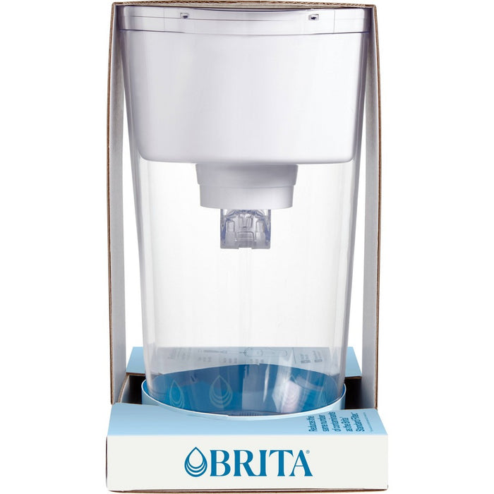 Brita Water Filter 10-Cup Tahoe Water Pitcher Dispenser with Refillable Water Filter - White