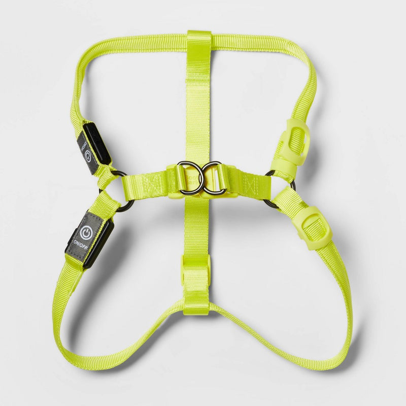 LED Rechargeable Dog Harness - S - Vibrant Green - Boots & Barkley