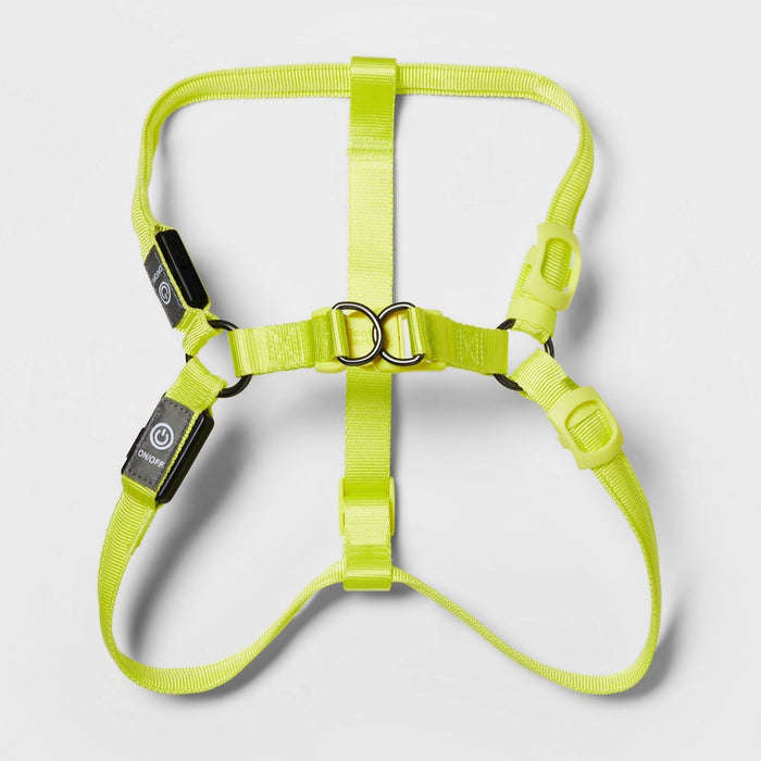 LED Rechargeable Dog Harness - S - Vibrant Green - Boots & Barkley
