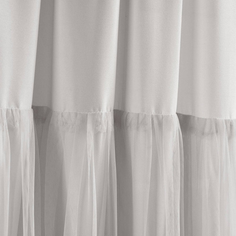 Set of 2 (84"x40") Tulle Skirt Solid Window Curtain Panels Light Gray - Lush Decor
