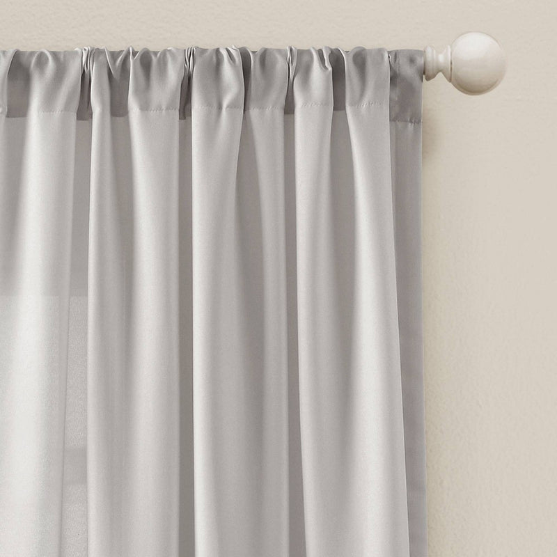 Set of 2 (84"x40") Tulle Skirt Solid Window Curtain Panels Light Gray - Lush Decor