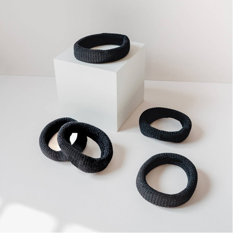 Gimme Beauty Thick Hair Tie Bands - Black - 6ct