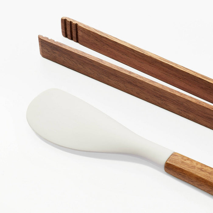 5pc Wood/Silicone Mini Kitchen Utensil Set Brown - Figmint
