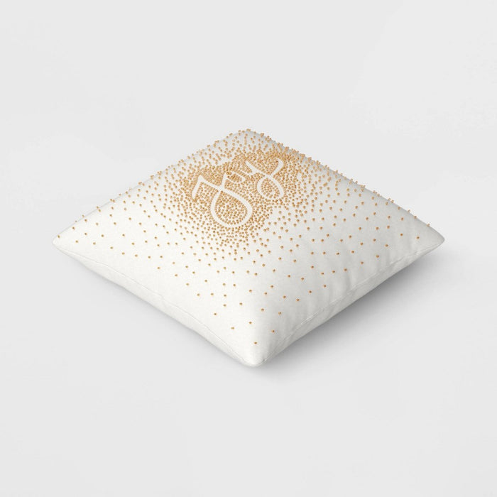 Beaded Joy Square Throw Pillow White - Threshold