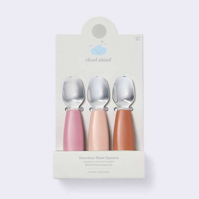 Stainless Steel Spoons - 3pk - Pink/Rust - Cloud Island