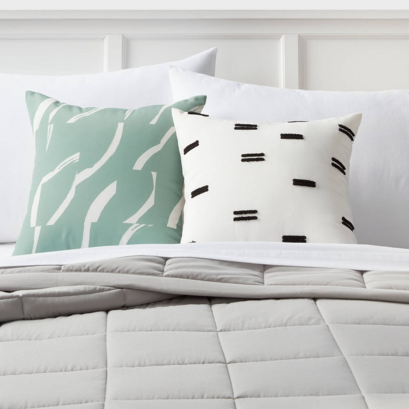 Square Decorative Pillow White/Black - Room Essentials