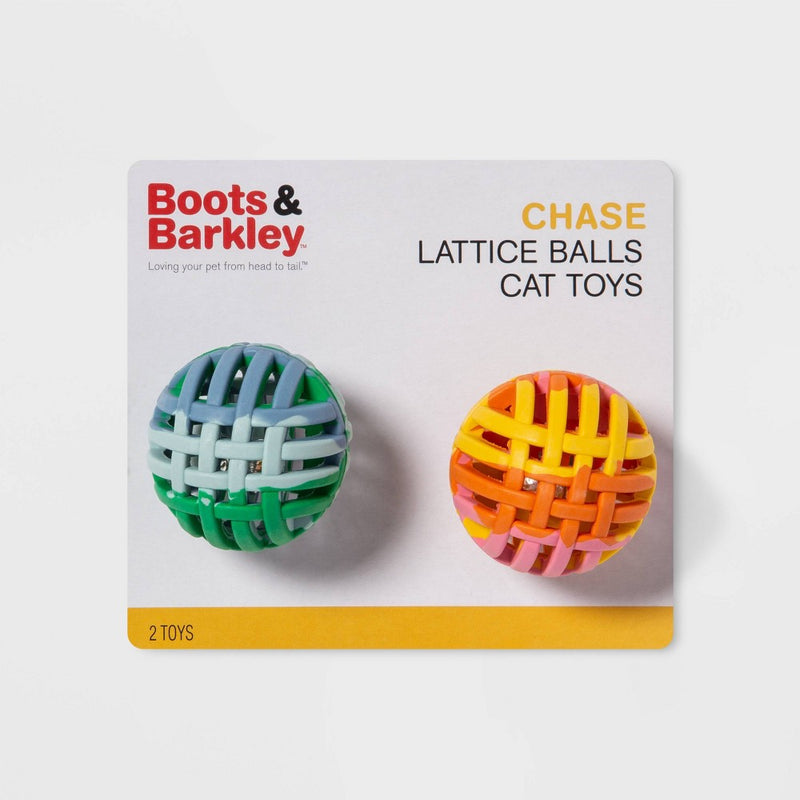 Rubber Lattice Tie Dye Cat Toy Balls - 2pk - Boots & Barkley